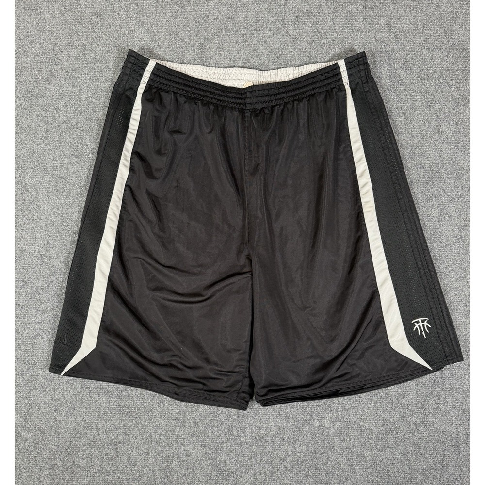Vintage Adidas Tracy McGrady Basketball Shorts Mens 2XL Black Gray Reversible